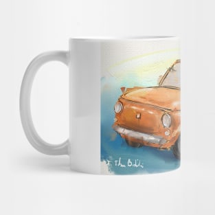 Classic Iconic Orange Fiat 500 Loose Painting Mug